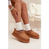 Boto Women's Low Snow Boots With Movable Strap And Embroidery On Platform Camel Lyrisse | Shoptok.si