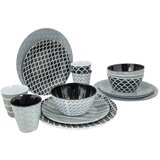 Bo-Camp Jedilni servis 16-delni Mix & Match melamin črn in bel | Shoptok.si