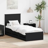  Krevetna konstrukcija Crna 75 x 190 cm Inženjersko Drvo | shoptok.hr