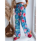 DStreet Wzorzyste spodnie damskie FLOWER EXPLOSION turkusowe | ePonuda.com