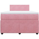vidaXL Box spring postelja z vzmetnico roza 120x190 cm žamet | Shoptok.si