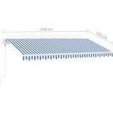  Automatska tenda sa senzorom LED 450x350 cm plavo-bijela | shoptok.hr