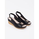 GOODIN Black wedge sandals with buckle | shoptok.hr