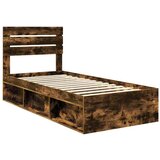  Okvir za krevet s uzglavljem Dimljeni hrast 90 x 200 cm | shoptok.hr
