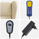  Masažni električni naslonjač s krilima Krem Tkanina | shoptok.hr