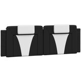 Maison Chic posteljno vzglavje - vzglavna omarica - vzglavna stranica črna in bela 160 cm umetno usnje, (21704198) | Shoptok.si