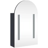  Kupaonski ormarić s ogledalom LED lučni sivi 42 x 13 x 70 cm | shoptok.hr