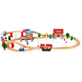 Kinder Home Dečiji drveni voz 88 delova, lokomotiva sa baterijom, 3+ | Eponuda.com