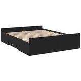  The Living Store Posteljni okvir s predali črn 150x200 cm inženirski les - Posteljni Okvir, (21498054) | Shoptok.si
