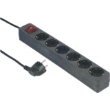 REV Socket line 6-fold 1,4 m with switch black Cijene