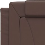  Posteljni okvir z vzglavjem rjav 90x200 cm umetno usnje | Shoptok.si