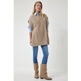  Beige Tie Detailed Oversize Knitwear Sweater | shoptok.hr