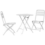 vidaXL 3-dijelni sklopivi bistro set u bijelom čeliku | shoptok.hr