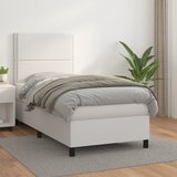  S oprugama i madracem bijeli 80 x 200 cm od umjetne kože | shoptok.hr
