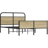  Okvir kreveta bez madraca boja hrasta sonome 135x190 cm drveni | shoptok.hr