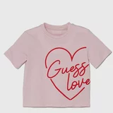 Guess Bombažna kratka majica roza barva, J4YI06 K8HM4