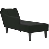 vidaXL Počivalnik z desnim naslonom za roke črn žamet | Shoptok.si