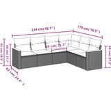  6-dijelni set vrtnih sofa s jastucima crni od poliratana | shoptok.hr