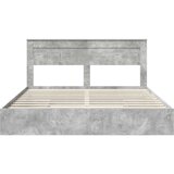  Krevet s od storage s uzglavljem Betonski sivi 200 x 200 cm | shoptok.hr