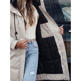 DStreet Kurtka damska przejściowa ELEGANTI długa z kapturem biało-szara | Shoptok.si