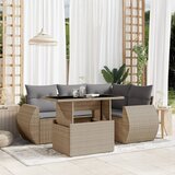  5-dijelni vrtni set sofa s jastucima bež od poliratana | shoptok.hr