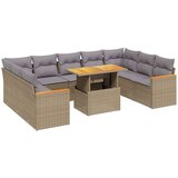  10-dijelni set vrtnih sofa s jastucima bež od poliratana | shoptok.hr