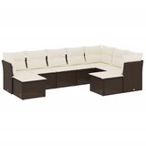  9-dijelni set vrtnih sofa s jastucima poliratan smeđi | shoptok.hr