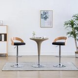 vidaXL barski stolčki 2 kosa črno umetno usnje in ukrivljen les | Shoptok.si