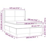 Krevet box spring s madracem LED crni 140x190 cm od tkanine | Eponuda.com