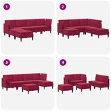  Komplet pohištva za dnevno sobo 6 pcs Vinorodna rdeča Žamet, (5000272737) | Shoptok.si