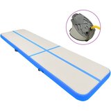 vidaXL Napihljiva gimnastična podloga s tlačilko 600x100x15 cm modra Cene