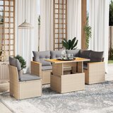 vidaXL 6-dijelni set vrtnih sofa s jastucima bež od poliratana | shoptok.hr