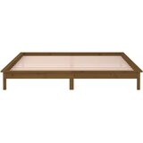  LED okvir za krevet smeđa boja meda 140 x 190 cm masivno drva | Eponuda.ba