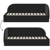  Kutni okvir kreveta s uzglavljem Crna 90 cm x 200 cm Baršun | shoptok.hr