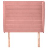  Uzglavlje s ušima ružičasto 103x23x118/128 cm baršunasto | shoptok.hr
