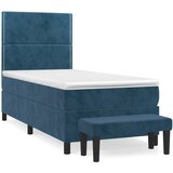 Box spring krevet s madracem tamnoplavi 80 x 200 cm baršunasti | shoptok.hr