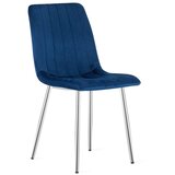 Lava stolica - tamnoplavi baršun / kromirane noge x 2 | shoptok.hr