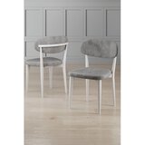 Hanah home set trpezarijskih stolica Onex 2 kom, siva bukle tkanina, bele drvene noge | Eponuda.com