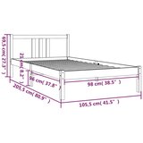  Okvir za krevet od masivnog drva sivi 100 x 200 cm | shoptok.hr