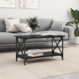 vidaXL Kava Stol Crni hrast 80 x 45 x 45.5 cm Konstruirano drvo Cijene