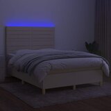  box spring s madracem LED krem 140x200 cm od tkanine | shoptok.hr