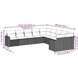 vidaXL 10-dijelni set vrtnih sofa od poliratana s jastucima sivi | shoptok.hr