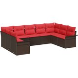  Sjedeća garnitura za vrt 9 kom. Smeđa poliratan 289 x 187,5 x 85 cm | shoptok.hr
