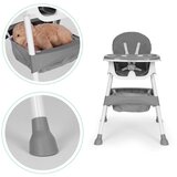 ECO TOYS Dječja stolica za hranjenje s pladnjem i košarom, pojas na 5 točaka, siva, | shoptok.hr