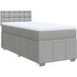 vidaXL Box spring postelja z vzmetnico svetlo siva 90x190 cm blago | Shoptok.si