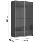 Modern Living Omara Z Drsnimi Vrati Feldkirch, Antracit Slike