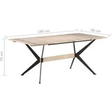 Blagovaonski stol 180 x 90 x 76 cm od masivnog drva manga | shoptok.hr