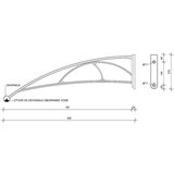 Nadstrešnica Za Vrata 82x120cm Bela Baza Ploča Bronza 6mm | ePonuda.com