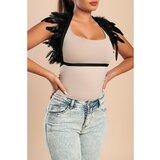 Fenzy Grudnjak Na Elastične Naramenice S Perjem, Crni Cijene