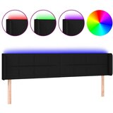 Maison Chic LED posteljno vzglavje - Vzglavna omarica črno 203x16x78/88 cm blago, (22077096) Cene